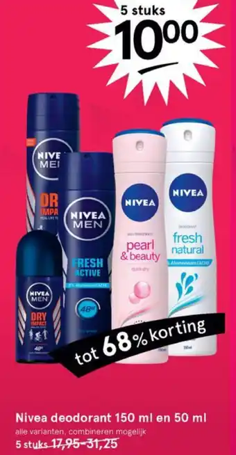 Etos Nivea Deo 5*50/150ml aanbieding