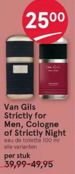 Etos Van Gils Strictly for Men, Cologne of Strictly Night edt 100ml aanbieding