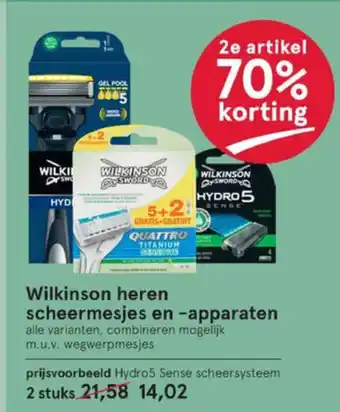 Etos Wilkinson scheermesjes en -apparaten 2st aanbieding