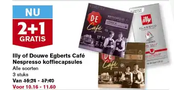 Hoogvliet Illy of Douwe Egberts Café Nespresso koffiecapsules Alle soorten aanbieding