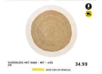 Xenos VLOERKLEED MET RAND - WIT - Ø120 cm aanbieding