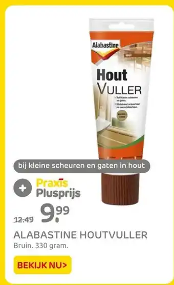 Praxis ALABASTINE HOUTVULLER Bruin. 330 gram. aanbieding