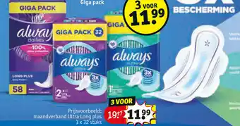 Kruidvat Maandverband ultra long plus aanbieding