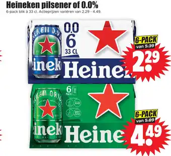 Dirk Heineken pilsener of 0.0% aanbieding