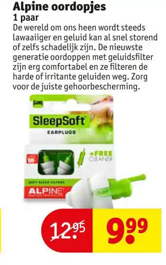 Kruidvat Alpine oordopjes 1 paar aanbieding