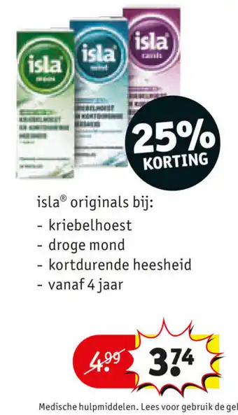 Kruidvat Isla originals aanbieding