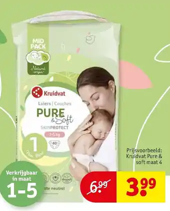 Kruidvat Kruidat Pure & soft maat 4 aanbieding