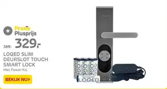 Praxis LOQED SLIM DEURSLOT TOUCH SMART LOCK Met Power Kit. aanbieding