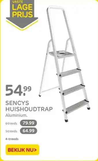 Praxis SENCYS HUISHOUDTRAP Aluminium. 4-treeds aanbieding