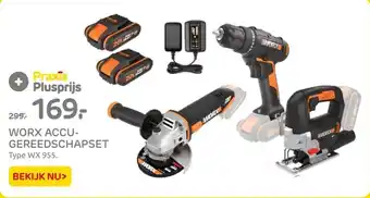 Praxis WORX ACCU-GEREEDSCHAPSET Type WX 955. aanbieding