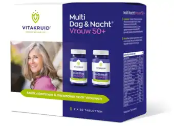 De Online Drogist Vitakruid multi dag & nacht vrouw 50+ 60tb aanbieding