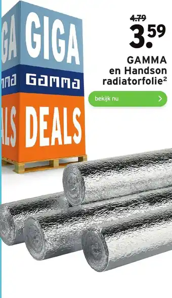 GAMMA en Handson radiatorfolie aanbieding