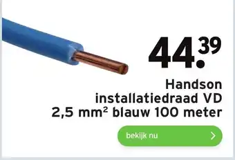 GAMMA Handson installatiedraad VD 2.5mm blauw 100 meter aanbieding