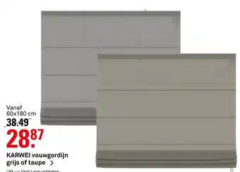 Karwei Vouwgordijn grijs of taupe 60x180 cm aanbieding