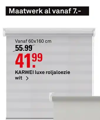 Karwei Luxe roljaloezie wit 60x160 cm aanbieding