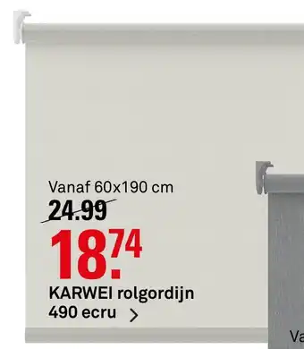 Karwei Rolgordijn 490 ecru 60x190 cm aanbieding