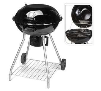 Voordeeldrogisterij Premium bbq op wielen zwart - 56 cm aanbieding