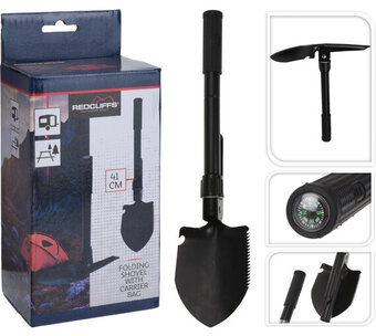 Voordeeldrogisterij Redcliffs vouwschep met draagtas 3 in 1 - zwart aanbieding