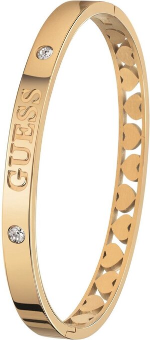 Bol.com Guess dames guess stalen plated bangle armband heart - staal - armband - cadeau - stijlvol - goudkleurig aanbieding