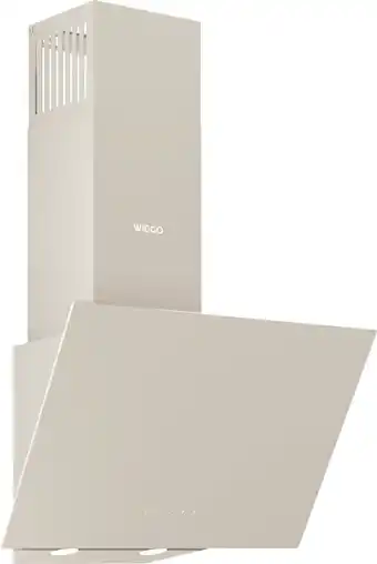 Bol.com Wiggo we-e513g(c) - schuine afzuigkap - 50 cm - creme glas - led verlichting - touch control aanbieding