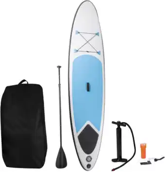 Bol.com Dunlop opblaasbaar sup board met accessoires - blauw/wit - 305 x 71 x 10 cm aanbieding