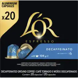 Jumbo L'or espresso decaffeinato koffiecups voordeelpak 20 stuks aanbieding