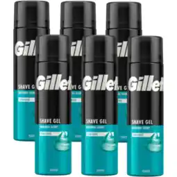 Jumbo Gillette classic sensitive scheergel, 6 x 200ml aanbieding