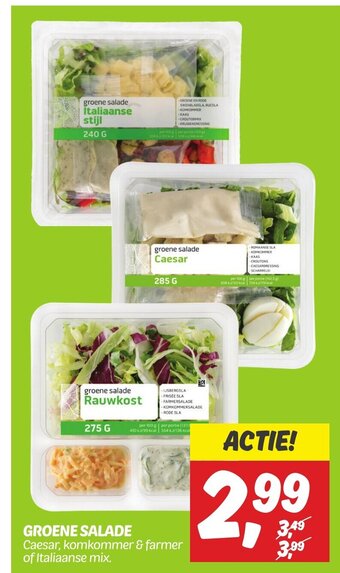 Dekamarkt GROENE SALADE Caesar, komkommer & farmer of Italiaanse mix. aanbieding