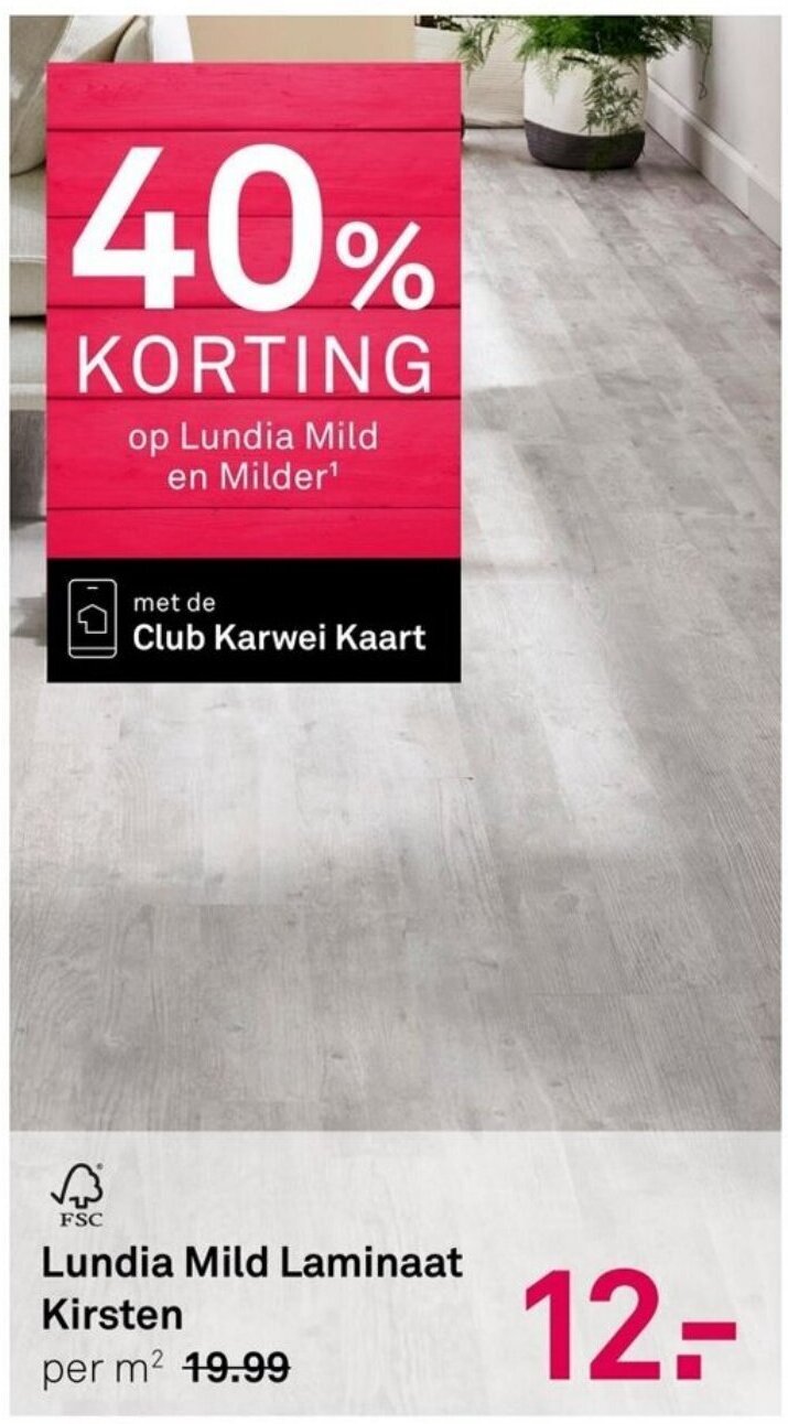 Lundia Mild Laminaat Kirsten aanbieding bij Karwei