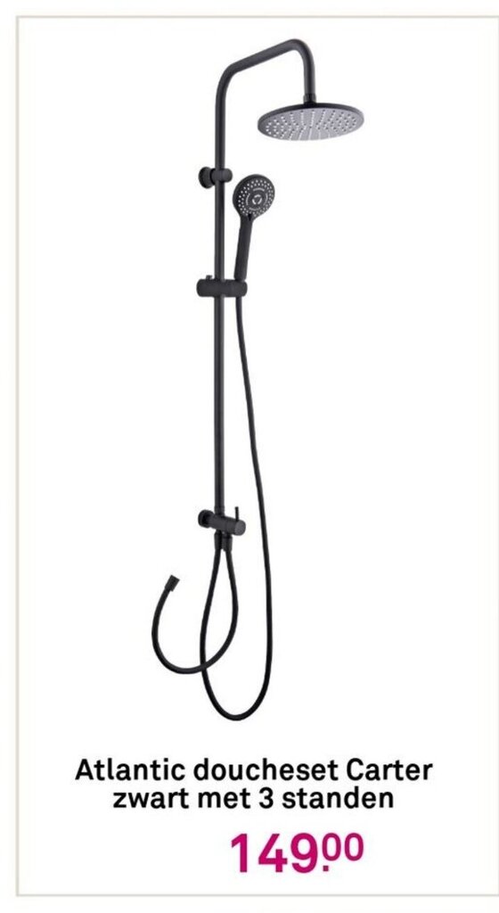 Atlantic doucheset Carter zwart met 3 standen aanbieding bij Karwei