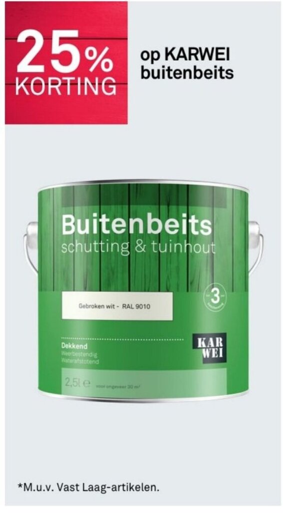 op KARWEI buitenbeits aanbieding bij Karwei