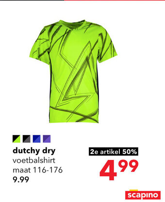 Scapino dutchy dry voetbalshirt maat 116-176 aanbieding