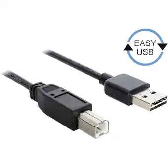 Conrad Delock usb-kabel usb 2.0 usb-a stekker, usb-b stekker 3.00 m zwart stekker past op beide manieren, vergulde steekcontacten, u aanbieding