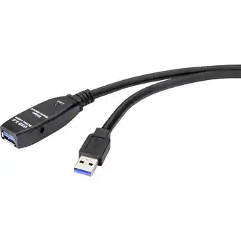 Conrad Renkforce usb-kabel usb 3.2 gen1 (usb 3.0 / usb 3.1 gen1) usb-a stekker, usb-a bus 10.00 m zwart rf-4598346 aanbieding