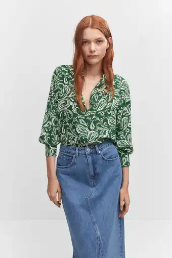 Wehkamp Mango blouse met paisleyprint groen aanbieding