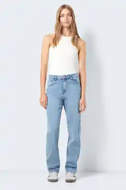 Wehkamp Noisy may high waist straight fit jeans nmguthie light blue denim aanbieding