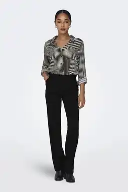 Wehkamp Only high waist straight fit pantalon onlraffy-yo van gerecycled polyester zwart aanbieding