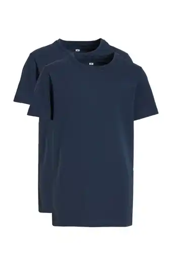 Wehkamp We fashion t-shirt - set van 2 donkerblauw aanbieding