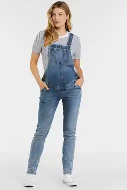 Wehkamp Love2wait mom zwangerschapstuinbroek blauw aanbieding