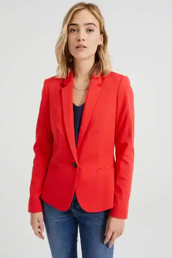 Wehkamp We fashion jersey getailleerde liz blazer met stretch rood aanbieding