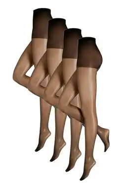 Wehkamp Anytime microfibre panty 20 denier - set van 4 zwart aanbieding