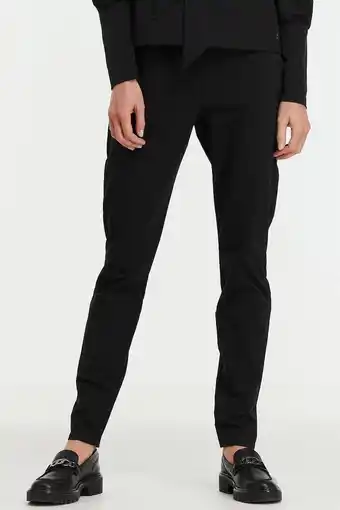 Wehkamp Tq-amsterdam slim fit broek liv van travelstof zwart aanbieding