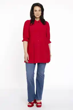 Wehkamp Yoek blouse dolce van travelstof rood aanbieding