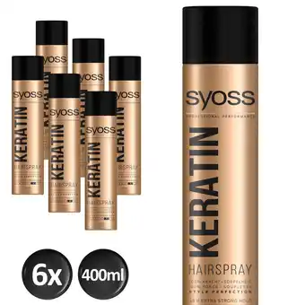 Wehkamp Syoss styling-hairspray keratin - 6 x 400 ml - voordeelverpakking aanbieding