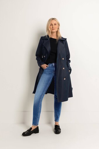 Wehkamp Maura by claudia strater trenchcoat zomer met ceintuur donkerblauw aanbieding