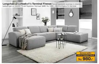 Woonsquare Longchair+2½+hoek+1½-terminal firenze trendy hoekbank aanbieding