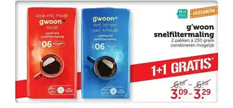 Coop G'woon snelfiltermaling 250 gram aanbieding