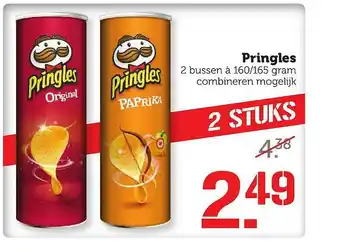 Coop Pringles 160/165 gram aanbieding