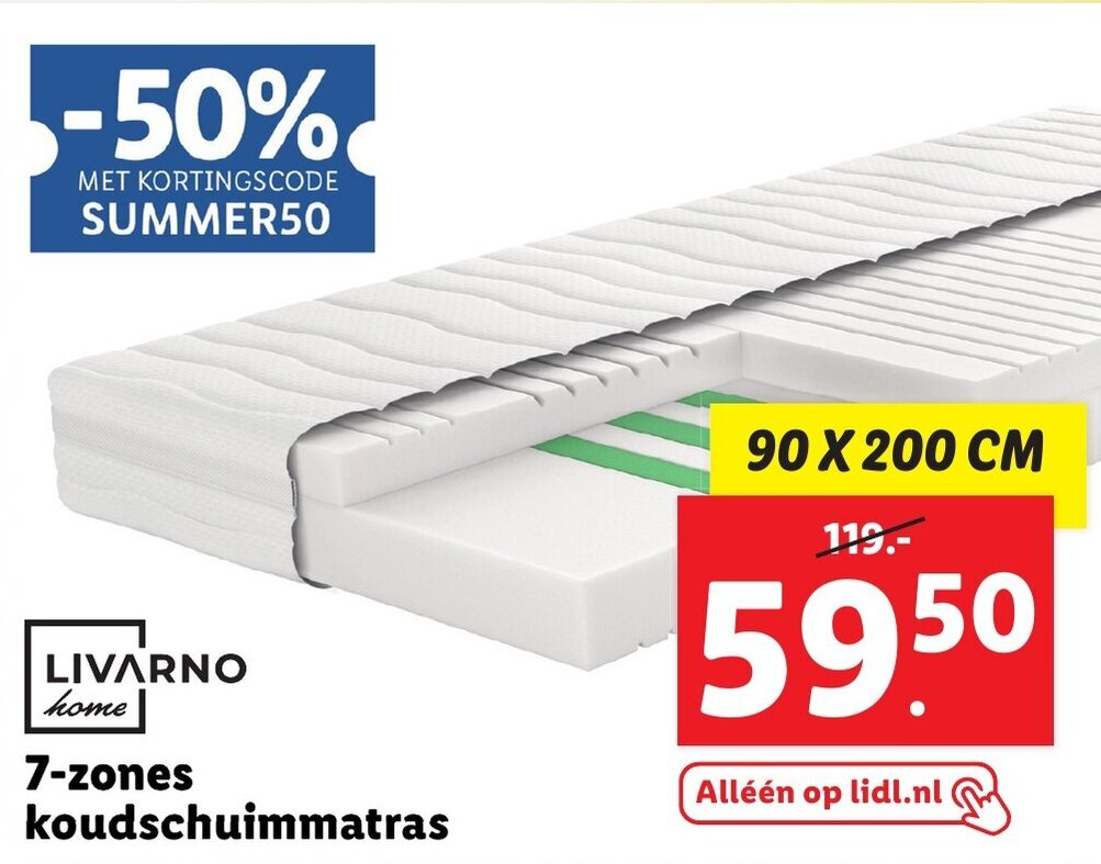 DREAMSTAR Easy Flex Ergonomisch Koudschuim Matras 7 Zones 21 Cm - H2/H3 - 90x200 Cm - Öko-Tex & Made In EU