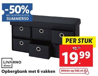 Lidl LIVARNO home Opbergbank met 6 vakken aanbieding